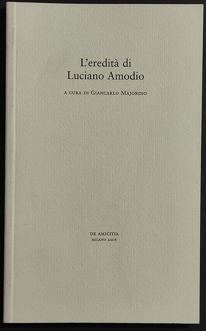 L' Eredità di Luciano Amodio - Giancarlo Majorino - copertina