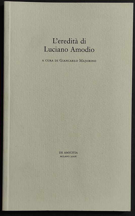 L' Eredità di Luciano Amodio - Giancarlo Majorino - copertina