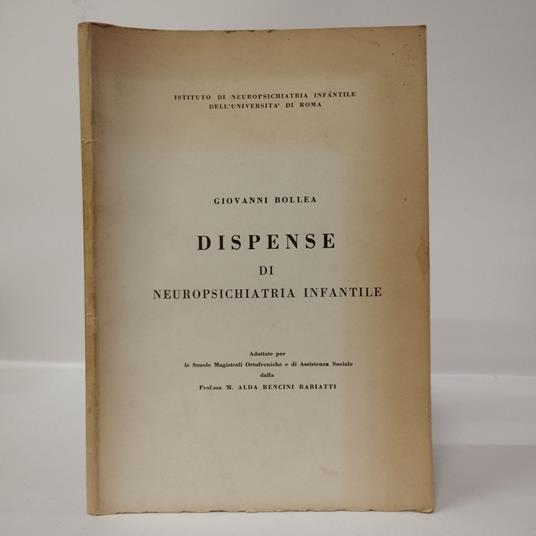 Dispense di neuropsichiatria infantile - Giovanni Bollea - copertina