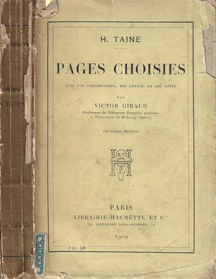 Pages Choisies - Hippolyte Taine - copertina