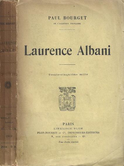 Laurence Albani - Paul Bourget - copertina