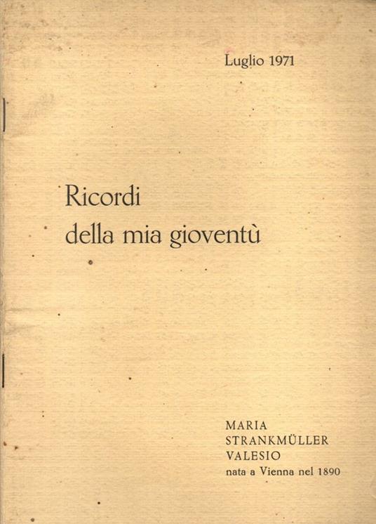 Ricordi della mia gioventù - copertina