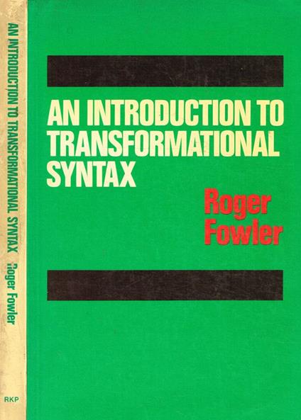 An introduction to transformational syntax - copertina