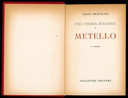 Una storia italiana I - Metello - Vasco Pratolini - copertina