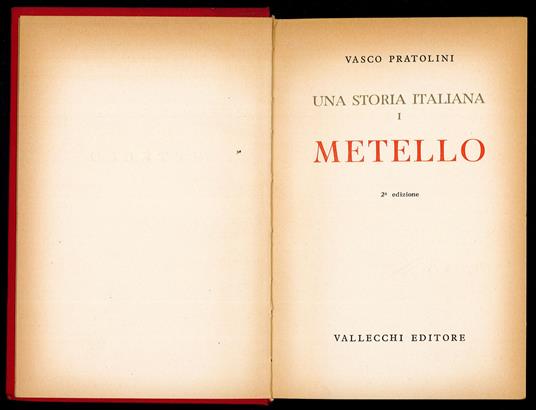 Una storia italiana I - Metello - Vasco Pratolini - copertina