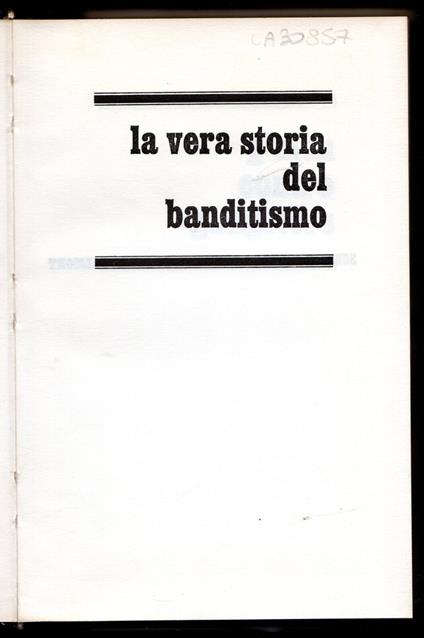 La vera storia del banditismo - copertina