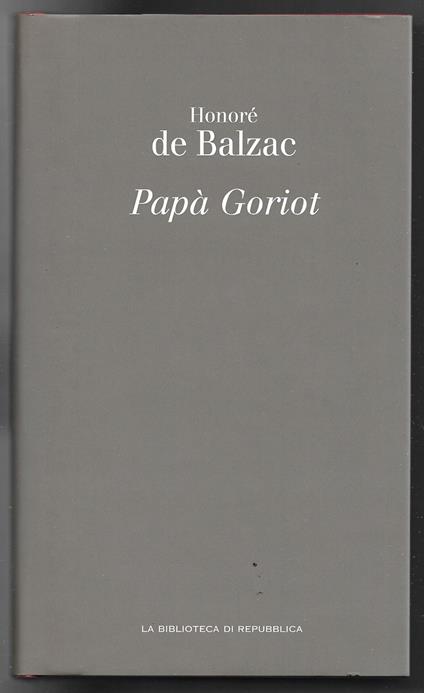 Papà Goriot - Honoré de Balzac - copertina