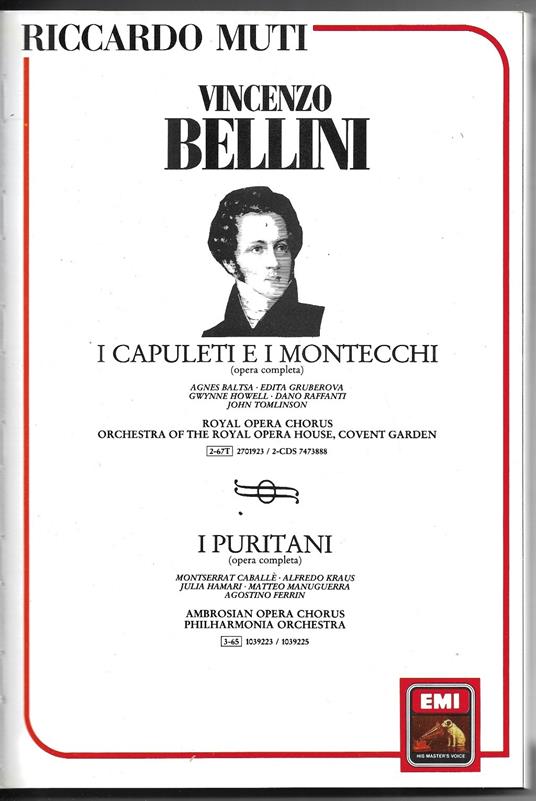 Vincenzo Bellini - I Capuleti e i Montecchi - Riccardo Muti - copertina