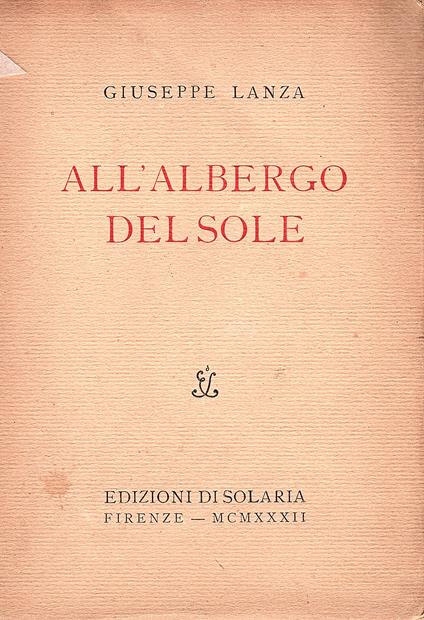 All' albergo del sole - Giuseppe Lanza - copertina