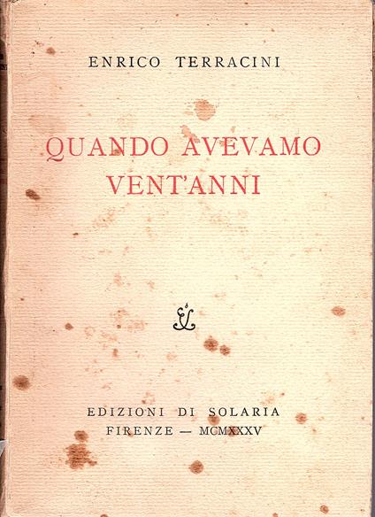 Quando avevamo vent'anni - copertina