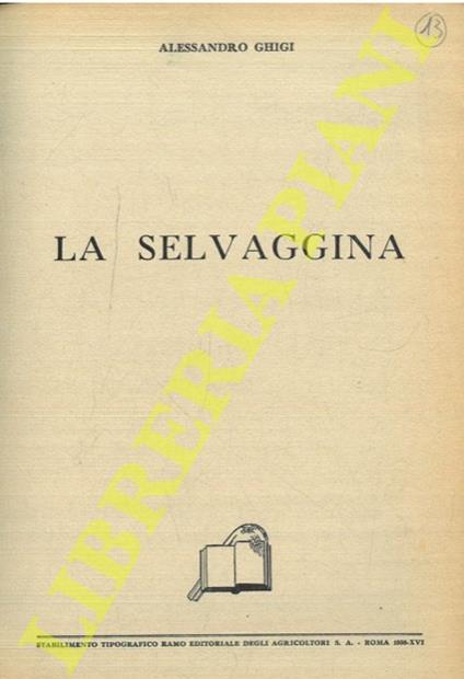 La selvaggina - Alessandro Ghigi - copertina