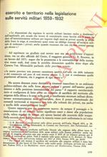 Esercito e territorio nella legislazione sulle servitù militari 1859-1932