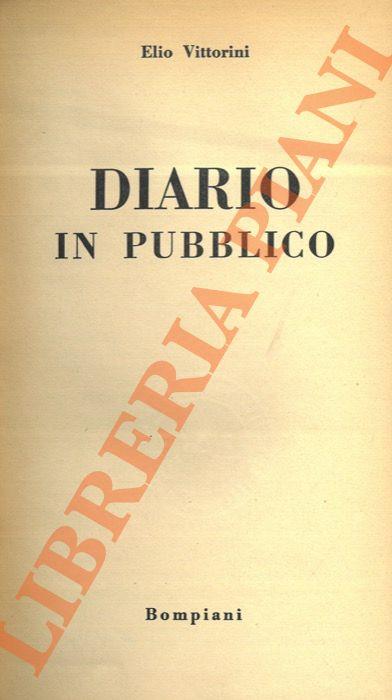 Diario in pubblico - Elio Vittorini - copertina