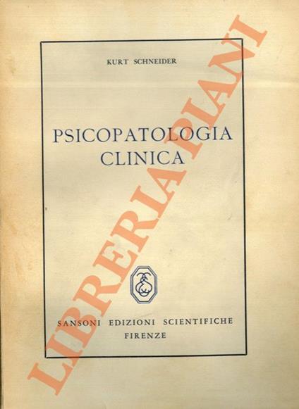 Psicopatoogia clinica - Kurt Schneider - copertina