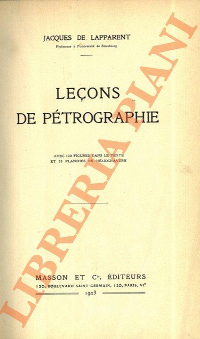 Leçons de pétrographie - copertina