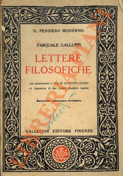 Lettere filosofiche su le vicende della filosofia - Pasquale Galluppi - copertina