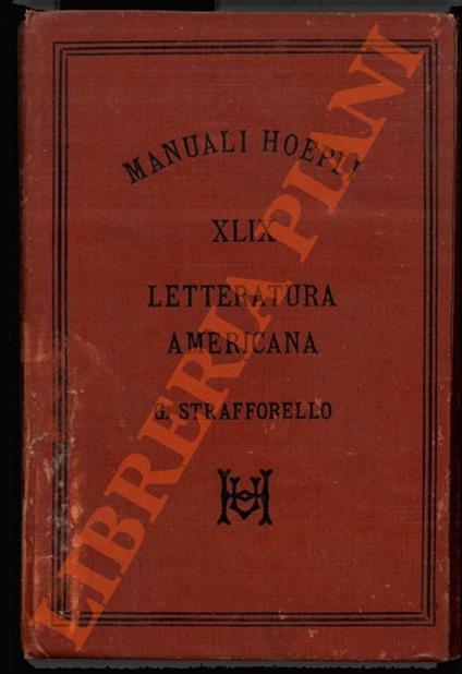 Letteratura americana - Gustavo Strafforello - copertina