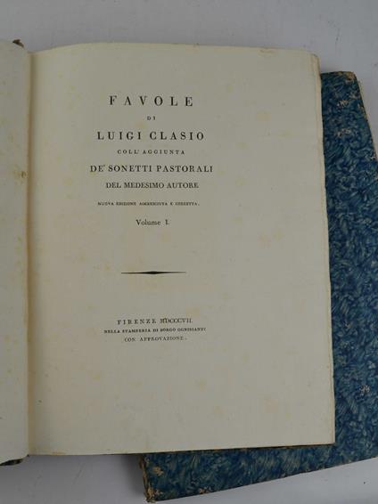 Favole... Coll'aggiunta de' Sonetti pastorali del medesimo Autore. Nuova edizione accresciuta e corretta - copertina