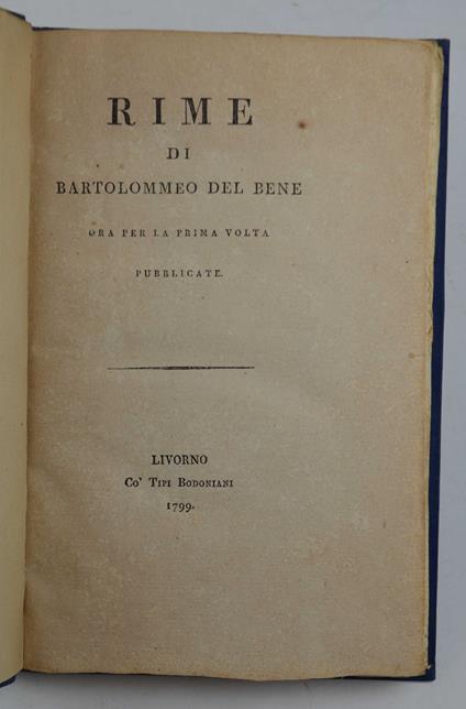 Rime… ora per la prima volta pubblicate - copertina