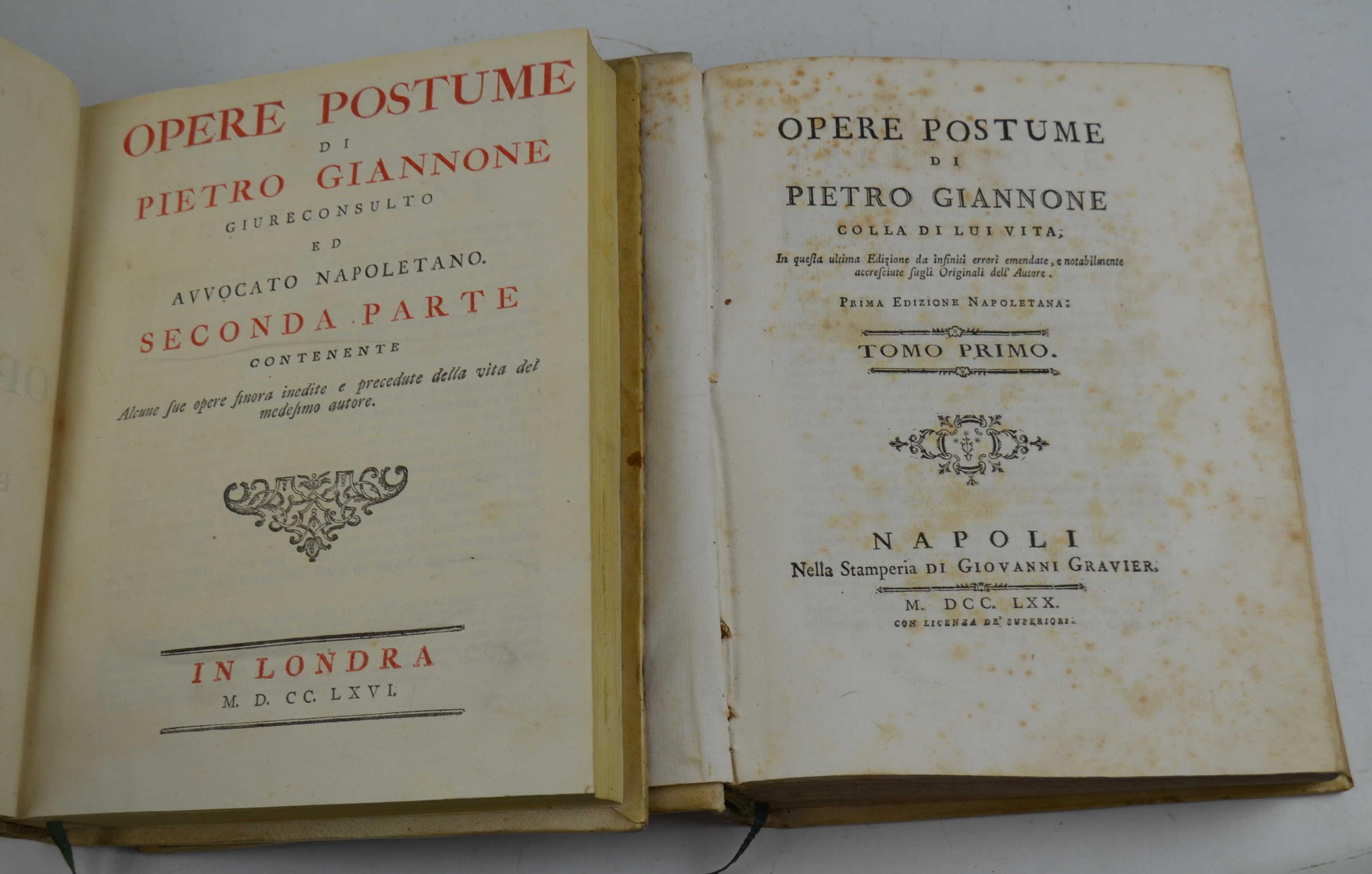 Opere postume… colla di lui vita; In questa ultima Edizione da infiniti errori emendate, e notevolmente accresciute sugli Originali dell'Autore
