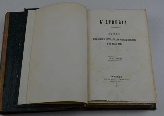 L' Etruria. Studj di filologia di letteratura di pubblica istruzione e di belle arti… - copertina