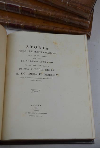 Storia della letteratura italiana nel secolo XVIII - Antonio Lombardi - copertina