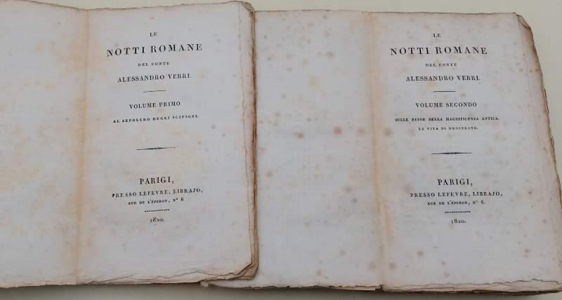 Le NOTTI ROMANE DEL CONTE ALESSANDRO VERRI-2 tomi(1820)