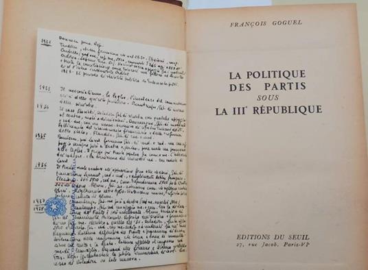 La Politique Des Partis Sous La Iii Republique( 1948) - copertina
