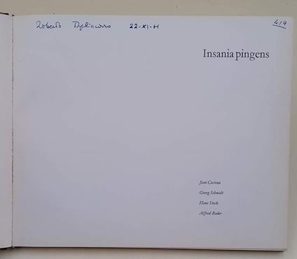 Insania Pingens(1961) - copertina
