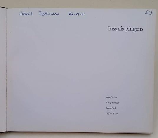 Insania Pingens(1961) - copertina