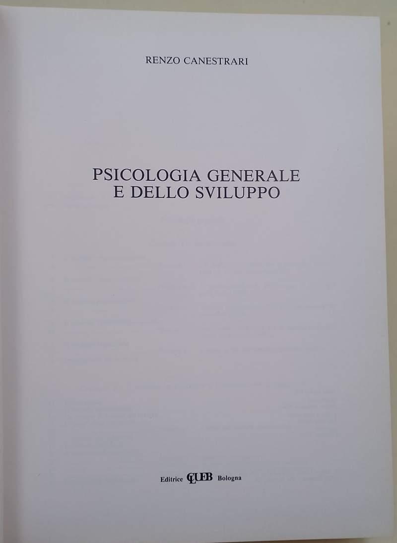 Psicologia Generale E Dello Sviluppo( 1984)