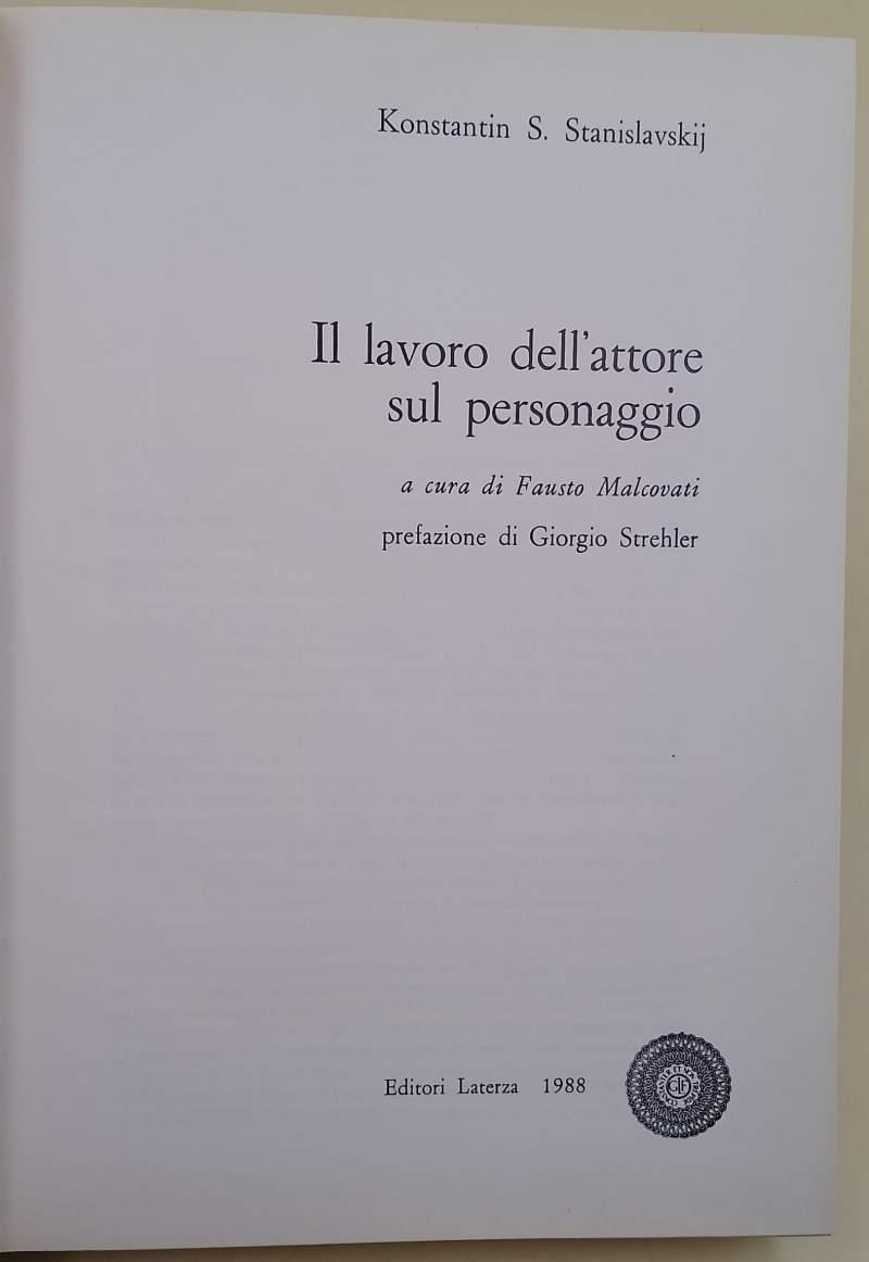 Il Lavoro Dell'Attore Sul Personaggio(1988)