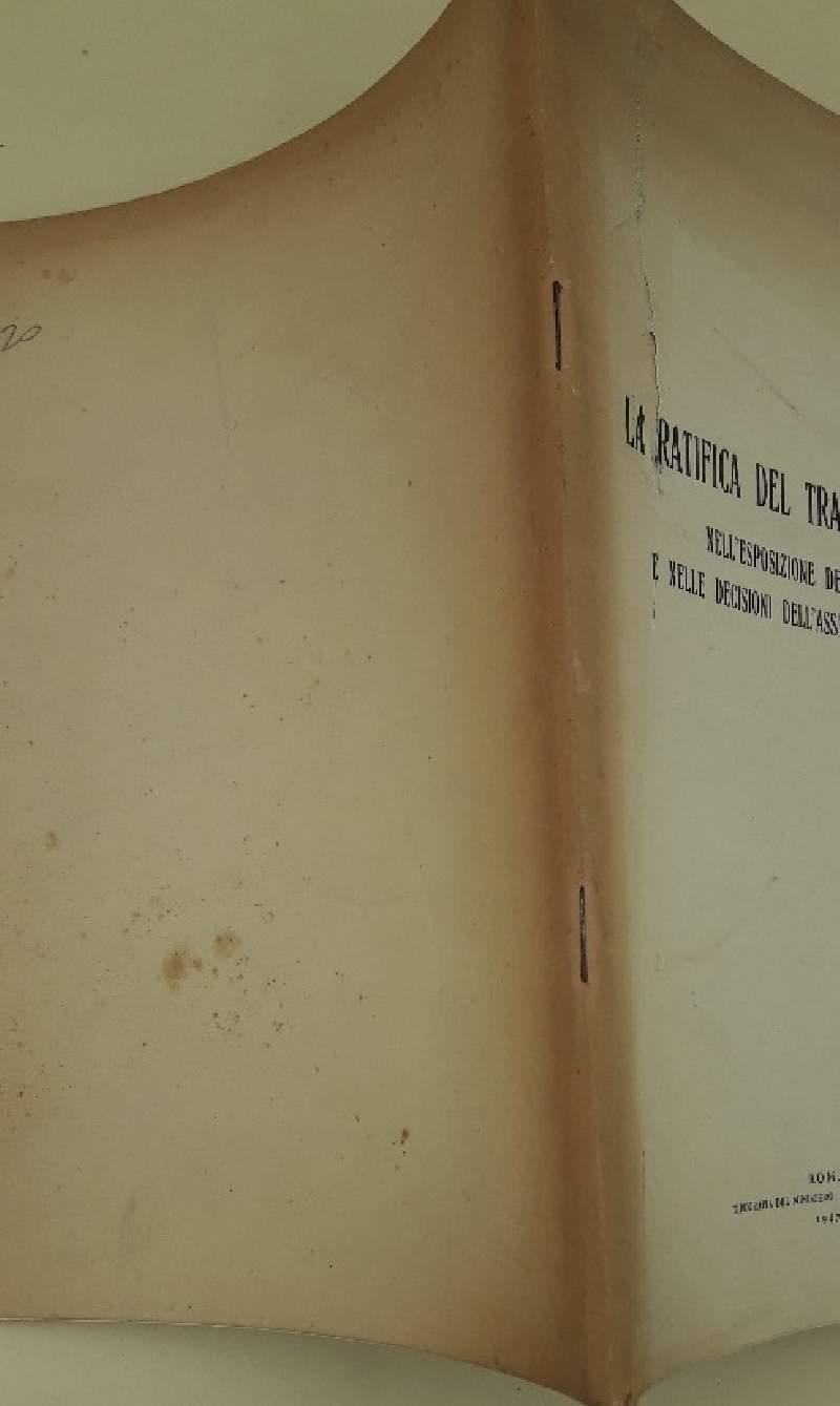 La Ratifica Del Trattato Di Pace Nell'Esposizione Del Governo E Nelle Decisioni Dell'Assemblea Costituente(1947)