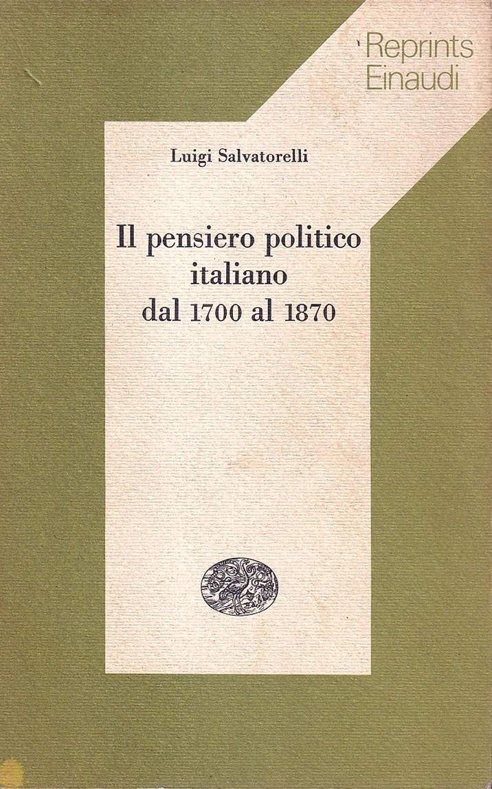 Il pensiero politico italiano dal 1700 al 1870
