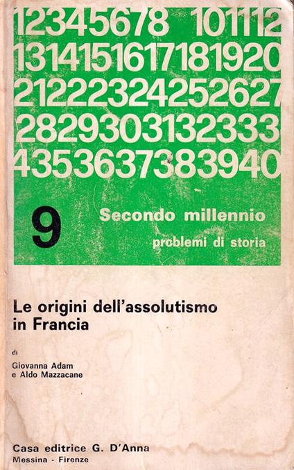 Le origini dell'assolutismo in Francia - copertina