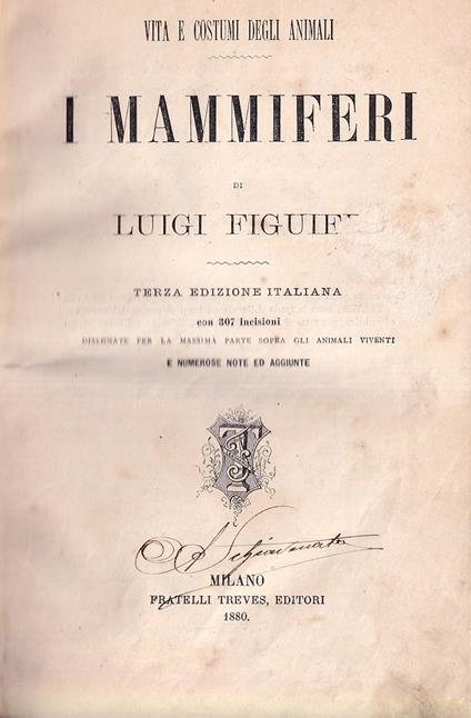 I Mammiferi - Luigi Figuier - copertina