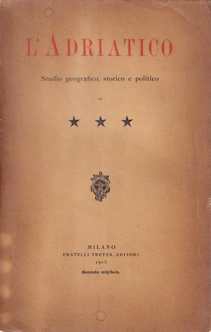 L' Adriatico. Studio geografico, storico e politico - copertina