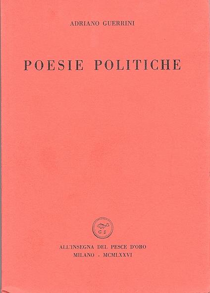 Poesie politiche - Adriano Guerrini - copertina