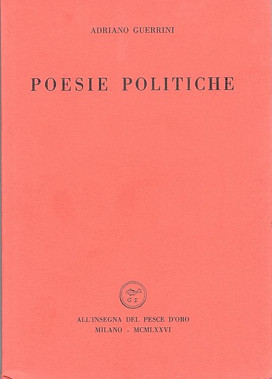 Poesie politiche - Adriano Guerrini - copertina