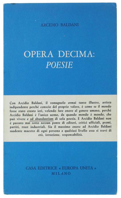 Opera Decima: Poesie - copertina