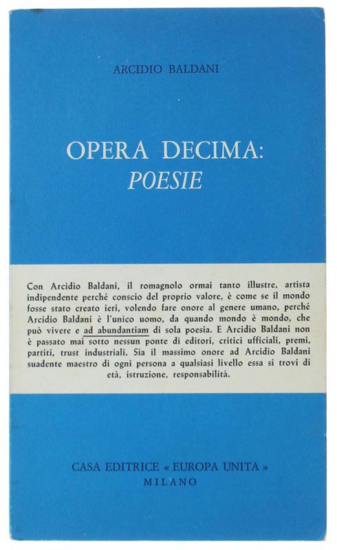 Opera Decima: Poesie - copertina