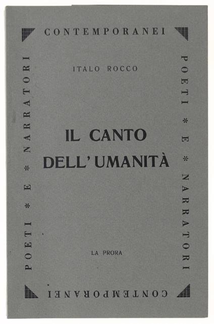 Il Canto Dell'Umanità - Italo Rocca - copertina