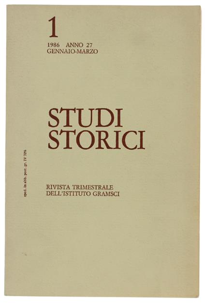 Studi Storici - copertina