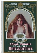 Royal Vinolia Solidified Brillantine. Cromolitografia Originale Del 1912 A Colori E Oro Su Carta, Cm 16X11 Circa
