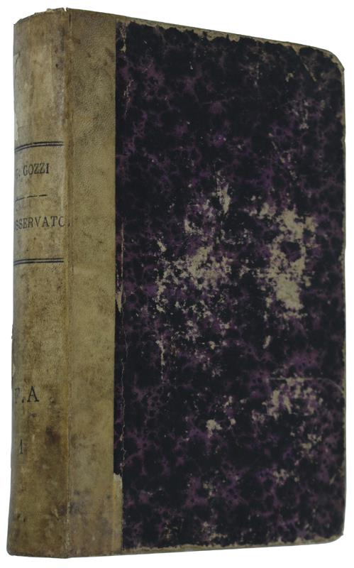 L' Osservatore. Preceduto Dalla Vita Scritta Da Giovanni Gherardini. Volume Unico - Gasparo Gozzi - copertina