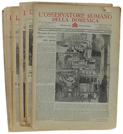 L' Osservatore Romano Della Domenica. Anno Iii/1936 N. 1 - copertina