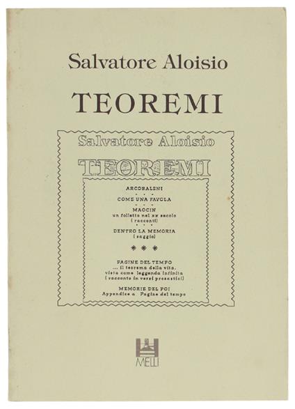 Teoremi - Salvatore Aloisio - copertina