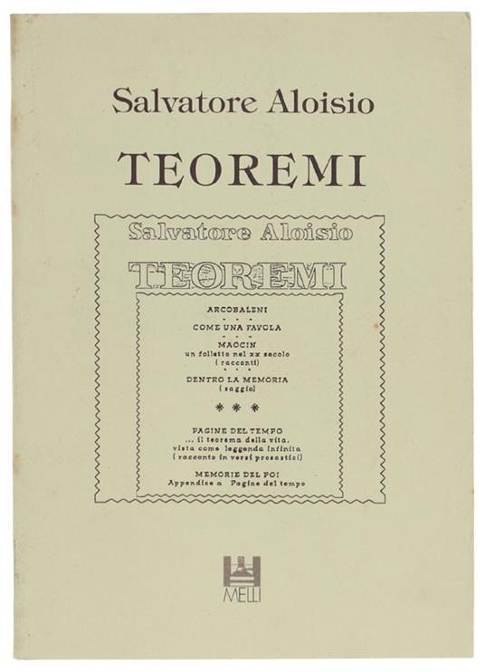 Teoremi - Salvatore Aloisio - copertina