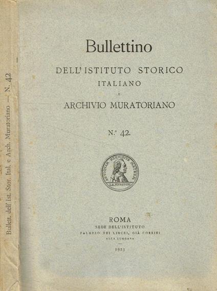 Bullettino dell'istituto storico Italiano e archivio muratoriano n.42 - copertina