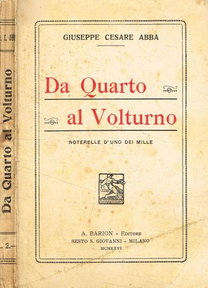 Da Quarto al Volturno - Giuseppe Cesare Abba - copertina
